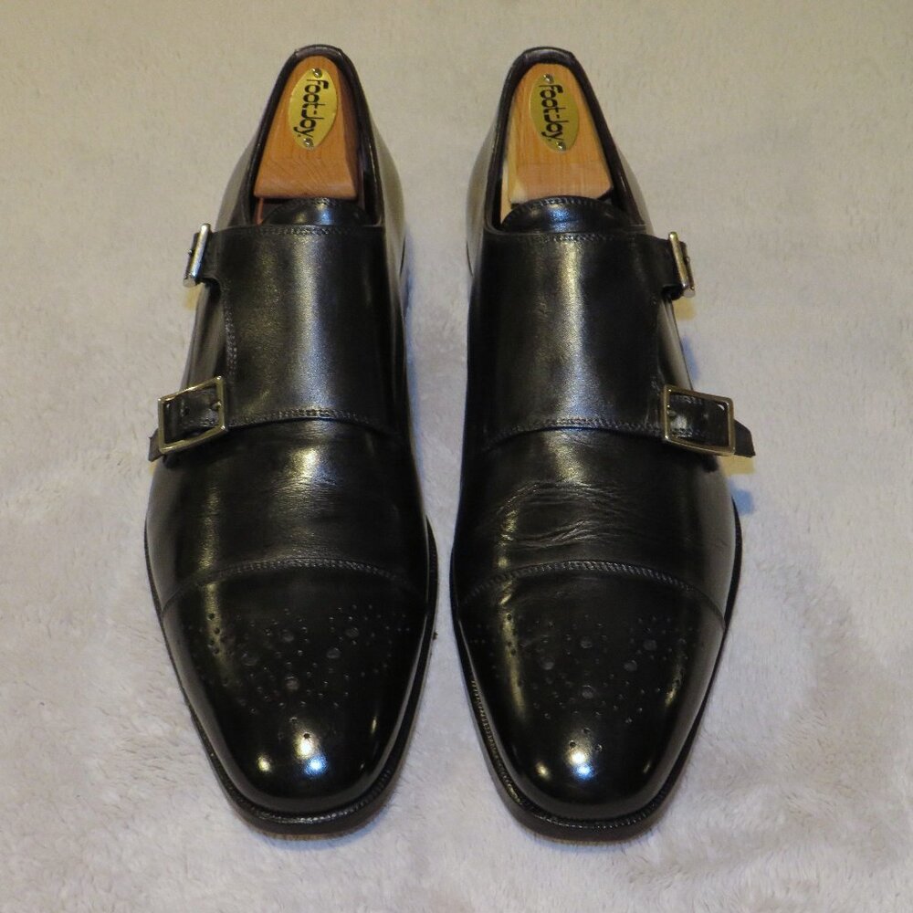 Tom Ford Black Leather Medallion Single Monk Strap Loafers 10 T - Picture 1 of 14